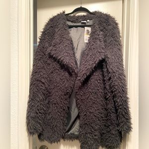 New Directions Black Fur Poodle Jacket, size XL